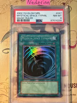 YUGIOH Mystical Space Typhoon unlim edition (MRL-047) PSA 8 - Image 1