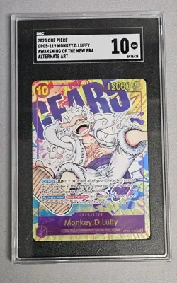 One Piece Monkey D Luffy OP05-119 SR-Awakening of New Era Alt Art SGC GEM 10 A - Image 1