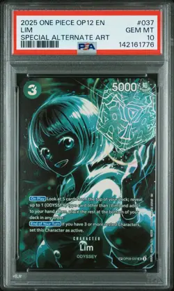 2025 ONE PIECE OP12-LEGACY OF THE MASTER SPECIAL ALTERNATE ART #037 LIM PSA 10 - Image 1