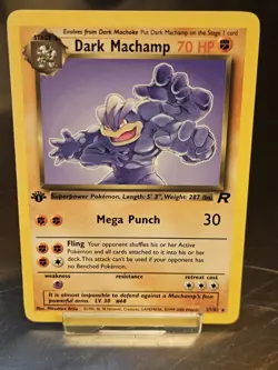 Pokemon Card Dark Machamp (27) LP Team Rocket 1st Edition Rare 27/82 - Image 1