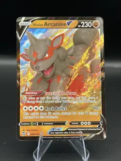 (NM) Hisuian Arcanine V 090/195 Pokemon TCG Card Silver Tempest 317a-47 - Image 1