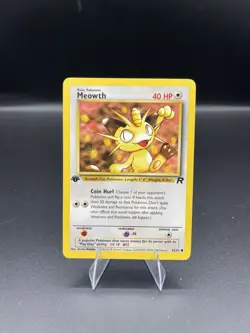 (NM) Meowth 1st ed Team Rocket 62/82 Pokemon TCG Card WOTC a4 - Image 1