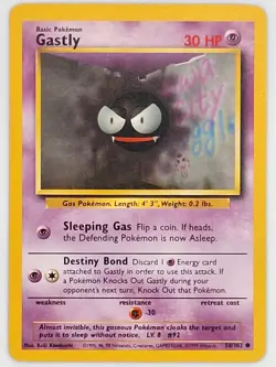 Pokemon TCG Gastly Base Set 50/102 Unlimited Common Card WOTC MP - Image 1