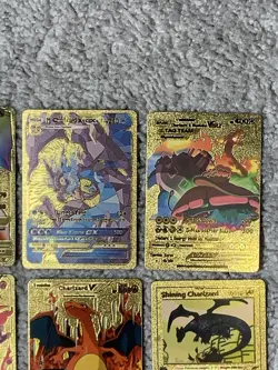 Set of 15 Charizard V, VMax, GX &More Gold Foil Fan Art Cards - Image 3