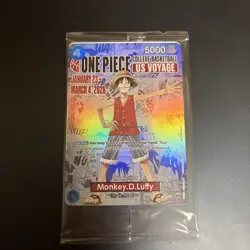 Bandai One Piece Monkey.D.Luffy US Voyage Promo Holo Card P-1000 - Image 1