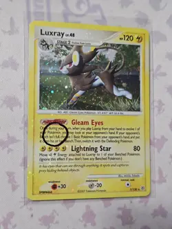 Luxray 7/130 Holo Rare Diamond and Pearl LP / MP SWIRL Holo Bleed Pokemon Card - Image 1