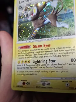 Luxray 7/130 Holo Rare Diamond and Pearl LP / MP SWIRL Holo Bleed Pokemon Card - Image 2