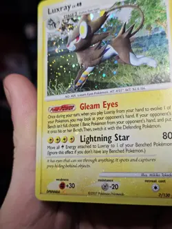 Luxray 7/130 Holo Rare Diamond and Pearl LP / MP SWIRL Holo Bleed Pokemon Card - Image 3