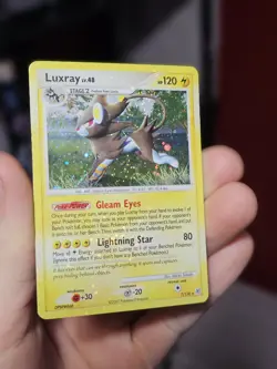 Luxray 7/130 Holo Rare Diamond and Pearl LP / MP SWIRL Holo Bleed Pokemon Card - Image 4