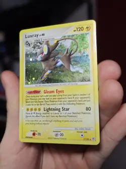 Luxray 7/130 Holo Rare Diamond and Pearl LP / MP SWIRL Holo Bleed Pokemon Card - Image 5