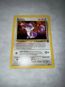 Pokemon Card Rattata 66/82 Team Rocket Non Holo LP common - Image 1