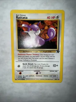 Pokemon Card Rattata 66/82 Team Rocket Non Holo LP common - Image 2