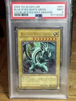 Blue-Eyes White Dragon LOB-001 Ultra Rare Unlimited PSA 9 2002 Yu-Gi-Oh! - Image 1