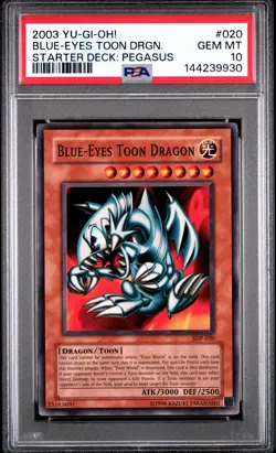 PSA GEM MINT 10 - 2003 YU-GI-OH! 020 BLUE-EYES TOON DRAGON | POP 22! | PEGASUS - Image 1
