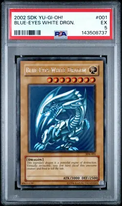 2002 YU-GI-OH! STARTER DECK: KAIBA #001 BLUE-EYES WHITE DRAGON PSA 5 - Image 1