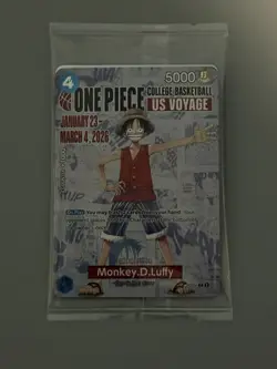 One Piece Monkey D. Luffy US Voyage College Basketball Promo Card SEALED - Image 2