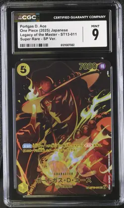 CGC 9 Portgas D. Ace #ST13-011 Japanese 2025 One Piece Legacy Of The Master - Image 1