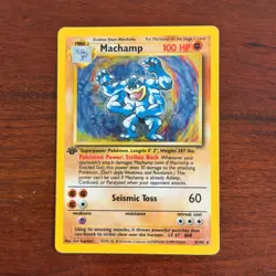 1st Edition Machamp 8/102 Holo Rare Base Set Pokemon Card - Image 1