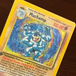 1st Edition Machamp 8/102 Holo Rare Base Set Pokemon Card - Image 3