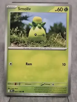 Smoliv 21/182 Common | Destined Rivals | Pokemon Card Yuka Morii - Image 1