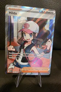 Hilda Ultra Rare 164/086 White Flare Holo Pokemon Card NM - Image 1