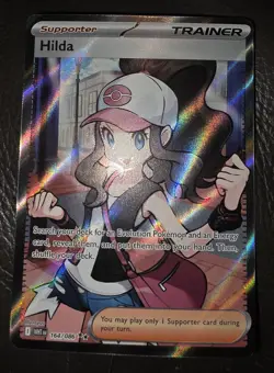 Hilda Ultra Rare 164/086 White Flare Holo Pokemon Card NM - Image 2