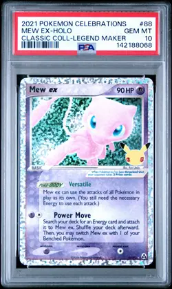 PSA 10 Mew EX 88/92 Celebrations 25th Holo Pokemon Card - Gem Mint - Image 1