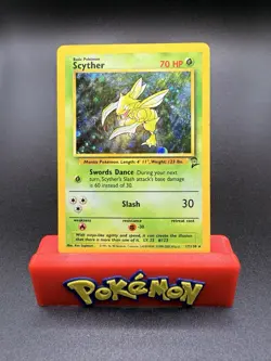 Pokemon TCG Scyther Base Set 2 Holo Unlimited Rare 17/130 Vintage Card MP - Image 1