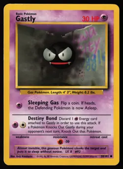 Gastly #50 Base Set Pokemon Card - Image 1