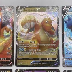 Lot Of 6 Pokemon V Cards Charizard Dragonite Lapras Pikachu Zacian Greedent - Image 3