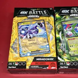 3x POKEMON TCG IRON LEAVES EX BATTLE DECK FACTORY SEALED (60 cards) & Miraidon - Image 2