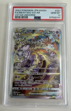 Pokemon TCG Mewtwo VSTAR Card Japanese Universe 221/172 - Image 1