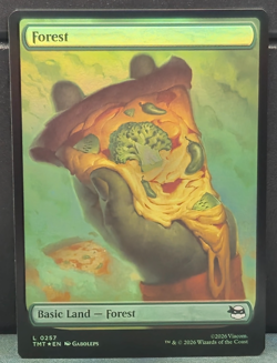 Forest L 0257 FOIL Pizza Land Full Art TMNT Teenage Mutant Ninja Turtles MTG NM - Image 1