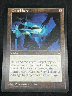 Magic the Gathering MTG Cursed Scroll Artifact Tempest Rare - Image 1