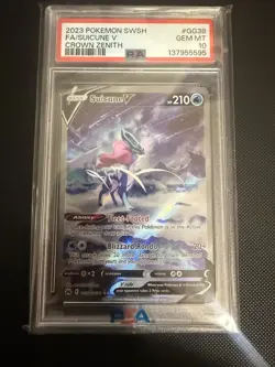 Pokemon Suicune V GG38 Crown Zenith Galarian Gallery Ultra Rare Full Art PSA 10 - Image 1