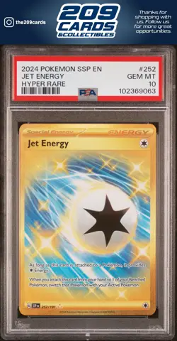 2024 Pokemon Ssp En-Surging Sparks Jet Energy #252 PSA - Image 1