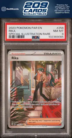 2023 Pokemon Par En-Paradox Rift Rika #258 PSA - Image 1