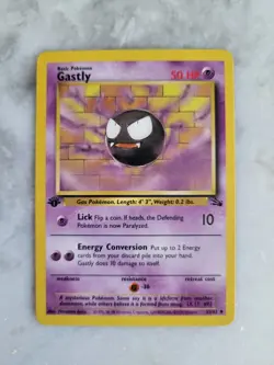 POKEMON TCG GASTLY 33/62 FOSSIL SET 1ST EDITION UNCOMMON!! - Image 1