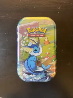 Pokemon Scarlet Violet Prismatic Evolutions Mini Tin Vaporeon 2-Pack, Sealed - Image 1