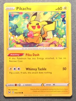 Pokemon English - Lost Origin - Pikachu 052/196 - Non-Holo - LP - Image 1