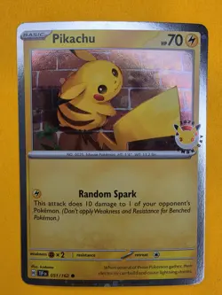 Pokemon TCG Pikachu 051/162 30th Anniversary 2026 Pokemon Day Promo Cosmos Holo - Image 1