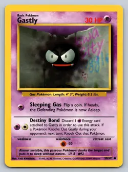 Gastly 50/102 Common Base Set Unlimited Pokemon Lightly Played - Image 1