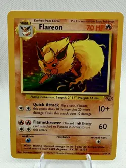 Flareon 03/64 Jungle Holo Unlimited Holofoil Rare Vintage Pokemon TCG NM - Image 1