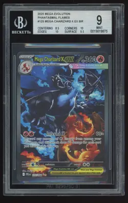 2025 Pokemon Phantasmal Flames Mega Charizard X EX SIR 125/094 - BGS 9 - Image 1