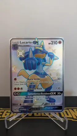Pokemon TCG Lucario GX SV64/SV94 Full Art Holo Hidden Fates: Shiny Vault NM Mint - Image 1