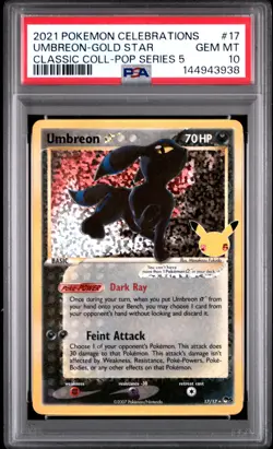 Umbreon-gold Star 17 Celebrations Classic Collection Pokemon PSA 10 *938 - Image 1