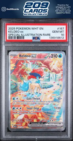 2025 Pokemon Wht En-White Flare Keldeo Ex #167 PSA - Image 1
