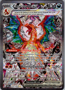 Pokemon Charizard ex Illustration Rare Full Art Holo Obsidian Flames 223/197 - Image 1