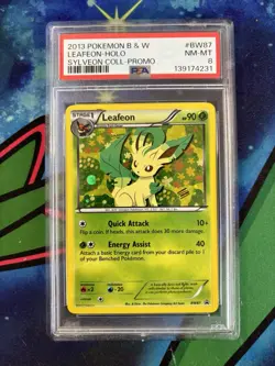 2013 POKEMON B&W PROMO SYLVEON COLLECTION #BW87 LEAFEON-HOLO PSA 8 - Image 1