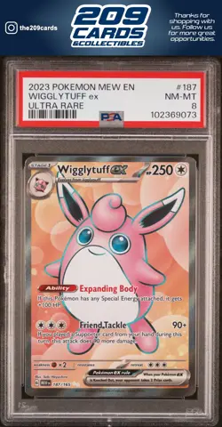 2023 Pokemon Mew En-151 Wigglytuff Ex #187 PSA - Image 1